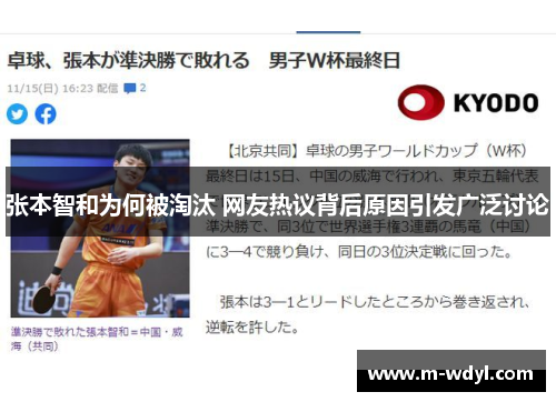 张本智和为何被淘汰 网友热议背后原因引发广泛讨论