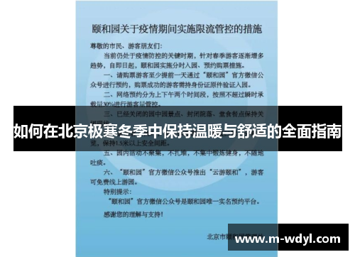 如何在北京极寒冬季中保持温暖与舒适的全面指南